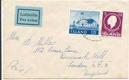 Iceland Small Cover Sent To England 1961 - Lettres & Documents