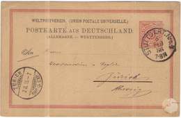 Allemagne Württemberg - 1886 - 10 Pf - Carte Postale - Postal Card - Intero Postale - Entier Postal - Postal Stationery - Andere & Zonder Classificatie