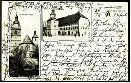 Tennstedt Mit Rathaus, Ratskeller, St. Trinitatis Kirche  -  Ansichtskarte Ca.1903   (7181) - Bad Tennstedt