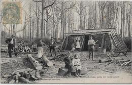 CPA Bucherons Métier Du Bois Circulé Forêt De L'Isle Adam Montsoult Scieurs De Long - Kunsthandwerk