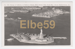 New York (NY - USA), Statue Of Liberty On Bedloe Island, Ellis Island, Aerial View, Unused - Vrijheidsbeeld