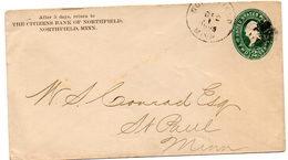 Sobre Entero Postal Con Matasellos De Northfield De 1895. - ...-1900