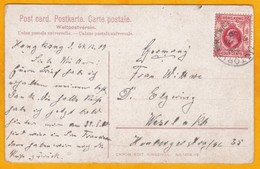 1909 - CP De Victoria, Hong Kong, Chine, GB Vers Wesel, Allemagne - Timbre 4 C Edward VII Seul - Vue : Femme Chinoise - Brieven En Documenten