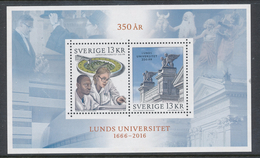 Sweden 2016. Facit # BL 45 (3143-2144) -  SS University Of Lund 350 Year. MNH (**) - Neufs