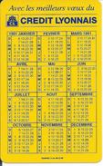 Crédit Lyonnais 1991 Calendrier Calendar (S 59) - Altri & Non Classificati