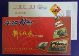 SWAT,armed Police,China 2008 Shenzhen Public Security Bureau New Year Greeting Pre-stamped Card - Police - Gendarmerie