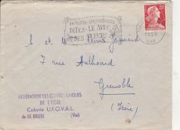 60899- MARIANNE OF MULLER, STAMP ON COVER, FLOWERS SPECIAL POSTMARK, 1959, FRANCE - 1955-1961 Marianna Di Muller