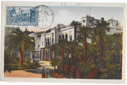 1945 - ALGERIE - CARTE MAXIMUM Avec OBLITERATION RARE De ALGER PALAIS D'ETE - Cartoline Maximum