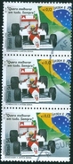 BRAZIL #2519a  - AYRTON SENNA  RACING CAR - MCLAREN  - FORMULA ONE - USED TRIPLET  - 1994 - Gebraucht