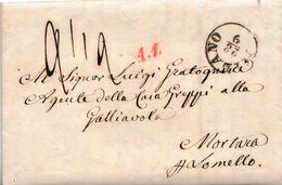 PRE61 -28 Settembre 1857- Lettera Con Testo Da Milano A Mortara P. Lomello  , Tassata 2,5 Decimi  "A1" Rosso.  Leggi... - Lombardy-Venetia