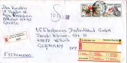 Greece Registered Cover Sent To Germany 30-1-1998 With Complete Set EUROPA CEPT 1997 Stamps - Brieven En Documenten