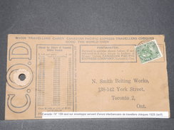 CANADA - Enveloppe D' Envoi De Travellers Chèques Pour Toronto En 1928 - L 8140 - Cartas & Documentos