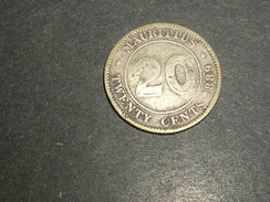 MAURICE 1889  Reine Victoria  20 Cent  Argent  Silver - Mauricio