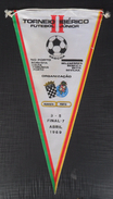 FOOTBALL TURNIR, BOAVISTA CELTA CORUNHA PORTO BELENENSES BENFICA BETIS SEVILHA , OLD PENNANT, SPORTS FLAG - Abbigliamento, Souvenirs & Varie