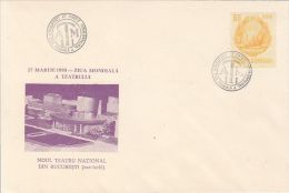 61067- NEW BUCHAREST THEATRE, WORLD THEATRE DAY, SPECIAL COVER, 1970, ROMANIA - Lettres & Documents