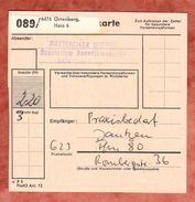 Paketkartenteil, MiF Heinemann, Ortenberg Nach Frankfurt 1973 (38409) - Brieven En Documenten