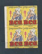 Tuberculosis. Bacillus Calmette-Guérin. Microradiography. Block Of 4 Vignettes 1956. BCG-Impfstoff.  Vignetten. Rare - Local Post Stamps