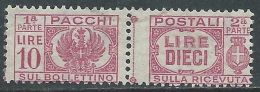 1946 LUOGOTENENZA USATO PACCHI POSTALI 10 LIRE - Z10-6 - Colis-postaux