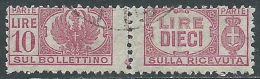 1946 LUOGOTENENZA USATO PACCHI POSTALI 10 LIRE - Z10-9 - Postal Parcels