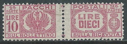 1946 LUOGOTENENZA USATO PACCHI POSTALI 10 LIRE - Z11-3 - Pacchi Postali