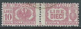 1946 LUOGOTENENZA USATO PACCHI POSTALI 10 LIRE - Z11-5 - Postal Parcels