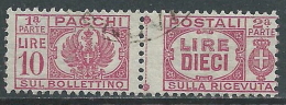 1946 LUOGOTENENZA USATO PACCHI POSTALI 10 LIRE - Z11-6 - Pacchi Postali