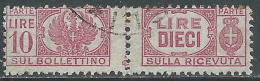 1946 LUOGOTENENZA USATO PACCHI POSTALI 10 LIRE - Z11-7 - Paketmarken