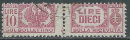 1946 LUOGOTENENZA USATO PACCHI POSTALI 10 LIRE - Z11-7 - Postal Parcels