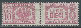 1946 LUOGOTENENZA USATO PACCHI POSTALI 10 LIRE - Z11-8 - Paketmarken