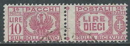 1946 LUOGOTENENZA USATO PACCHI POSTALI 10 LIRE - Z12 - Postal Parcels