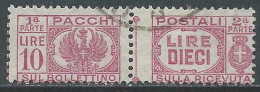 1946 LUOGOTENENZA USATO PACCHI POSTALI 10 LIRE - Z12-2 - Paketmarken