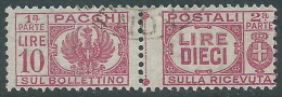 1946 LUOGOTENENZA USATO PACCHI POSTALI 10 LIRE - Z7-2 - Postpaketten