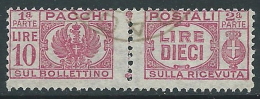 1946 LUOGOTENENZA USATO PACCHI POSTALI 10 LIRE - Z7-3 - Postpaketten