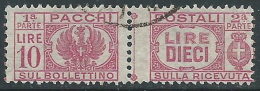 1946 LUOGOTENENZA USATO PACCHI POSTALI 10 LIRE - Z7-4 - Postal Parcels