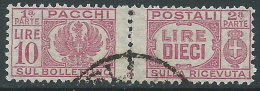 1946 LUOGOTENENZA USATO PACCHI POSTALI 10 LIRE - Z7-5 - Pacchi Postali