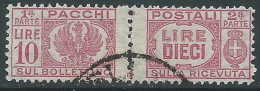 1946 LUOGOTENENZA USATO PACCHI POSTALI 10 LIRE - Z7-5 - Postal Parcels
