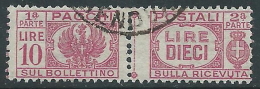 1946 LUOGOTENENZA USATO PACCHI POSTALI 10 LIRE - Z7-6 - Pacchi Postali