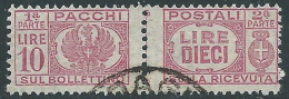 1946 LUOGOTENENZA USATO PACCHI POSTALI 10 LIRE - Z8 - Postal Parcels