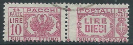 1946 LUOGOTENENZA USATO PACCHI POSTALI 10 LIRE - Z8-3 - Postal Parcels
