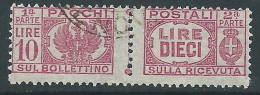 1946 LUOGOTENENZA USATO PACCHI POSTALI 10 LIRE - Z8-6 - Colis-postaux