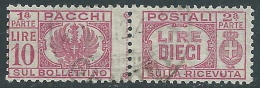 1946 LUOGOTENENZA USATO PACCHI POSTALI 10 LIRE - Z8-7 - Postpaketten