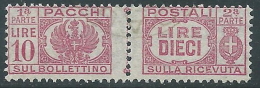 1946 LUOGOTENENZA USATO PACCHI POSTALI 10 LIRE - Z8-8 - Paketmarken