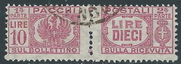 1946 LUOGOTENENZA USATO PACCHI POSTALI 10 LIRE - Z9 - Postal Parcels