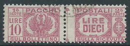 1946 LUOGOTENENZA USATO PACCHI POSTALI 10 LIRE - Z9-2 - Colis-postaux