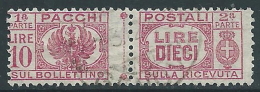 1946 LUOGOTENENZA USATO PACCHI POSTALI 10 LIRE - Z9-9 - Pacchi Postali