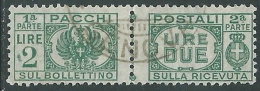 1946 LUOGOTENENZA USATO PACCHI POSTALI 2 LIRE - Z6 - Pacchi Postali