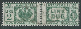 1946 LUOGOTENENZA USATO PACCHI POSTALI 2 LIRE - Z6-6 - Postal Parcels