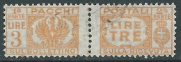 1946 LUOGOTENENZA USATO PACCHI POSTALI 3 LIRE - Z5 - Postal Parcels