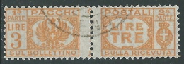 1946 LUOGOTENENZA USATO PACCHI POSTALI 3 LIRE - Z6-7 - Postal Parcels