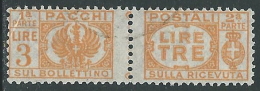 1946 LUOGOTENENZA USATO PACCHI POSTALI 3 LIRE - Z7 - Colis-postaux